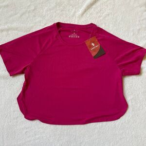 Santiny pink flowy cropped top women's Size M nwt